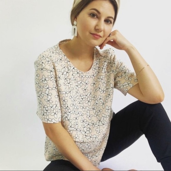 A.L.C. Silk Floral Tiered Shirt Women's Size 4 - Picture 2 of 13